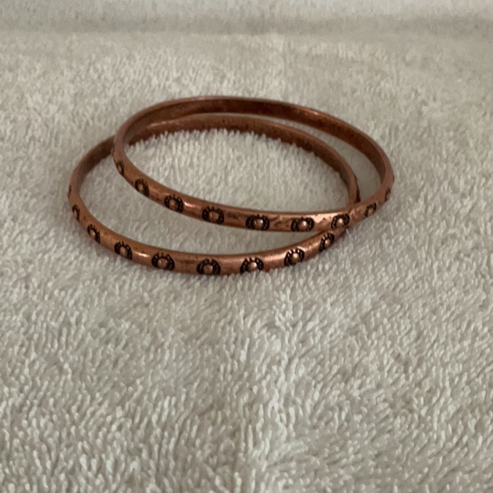 Set of 2 Copper Bangle Bracelets
